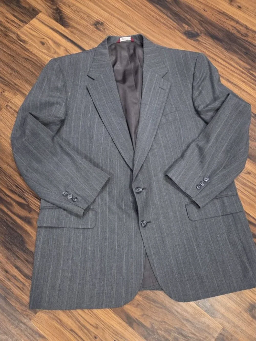 Vtg Botany 500 Blazer 44L Gray Multi Pinstripe Pink Gold The Hub 1960s Retro